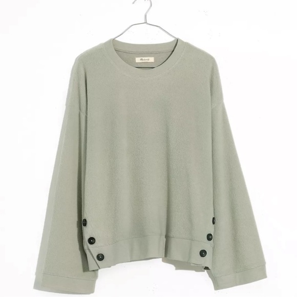 COZY MADEWELL•Resourced•Brushed Side Button Oversized Sweatshirt•Size X-Large - Picture 2 of 11